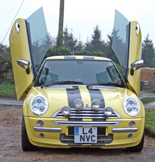 Lambo Door kit fully installed on BMW MINI
