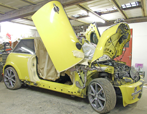 BMW MINI lambotek kit trail fitted beforepainting